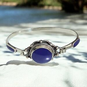 BLUE LAPIS CUFF BANGLE BRACELET SIZE 6.5-7